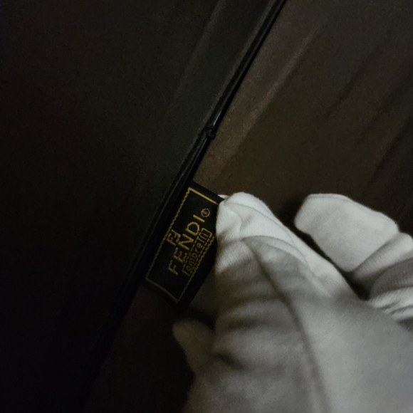 Vintage x 80s Fendi FF Motif Zucchino Print Wood Grain Umbrella - Picture 15 of 16